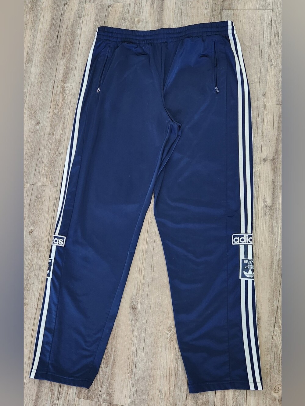Adidas Adibreak track pants snap button sides breakaway Navy 2XL
